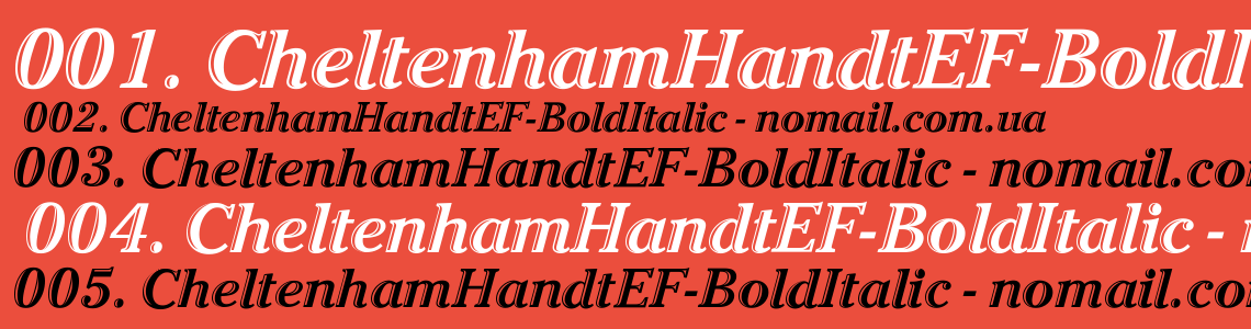 Шрифт CheltenhamHandtEF-BoldItalic