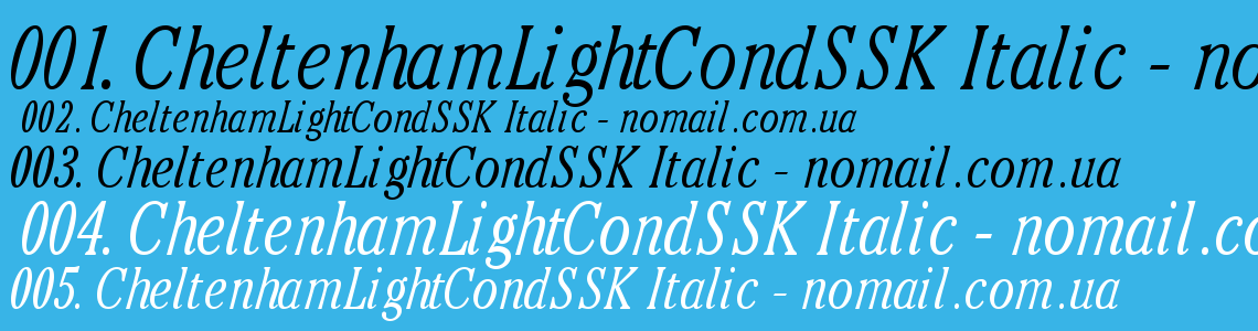 Шрифт CheltenhamLightCondSSK Italic