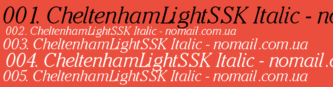 Шрифт CheltenhamLightSSK Italic