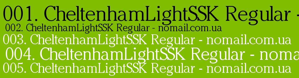 Шрифт CheltenhamLightSSK Regular