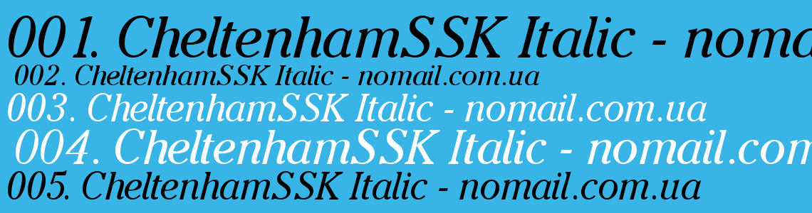 Шрифт CheltenhamSSK Italic