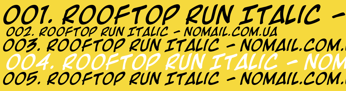 Шрифт Rooftop Run Italic