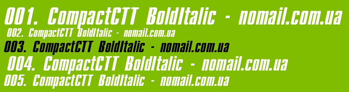 Шрифт CompactCTT BoldItalic