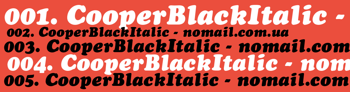 Шрифт CooperBlackItalic