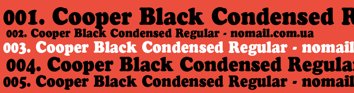 Шрифт Cooper Black Condensed Regular