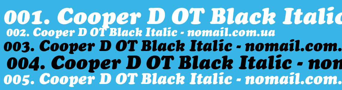 Шрифт Cooper D OT Black Italic