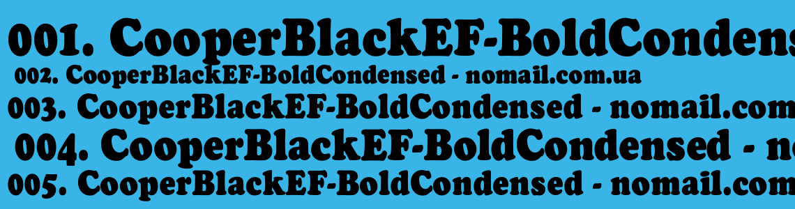 Шрифт CooperBlackEF-BoldCondensed