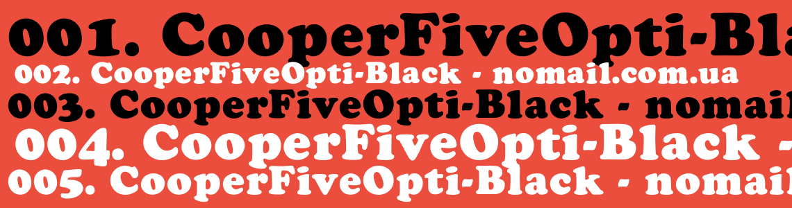 Шрифт CooperFiveOpti-Black