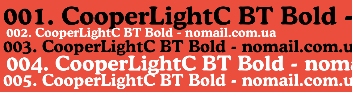 Шрифт CooperLightC BT Bold