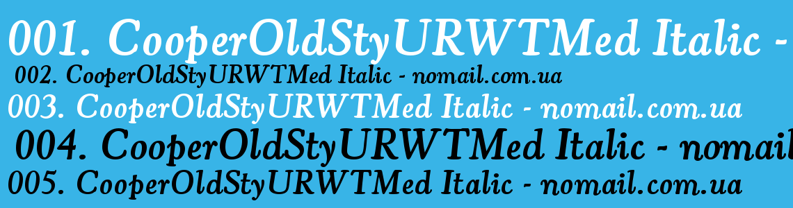 Шрифт CooperOldStyURWTMed Italic