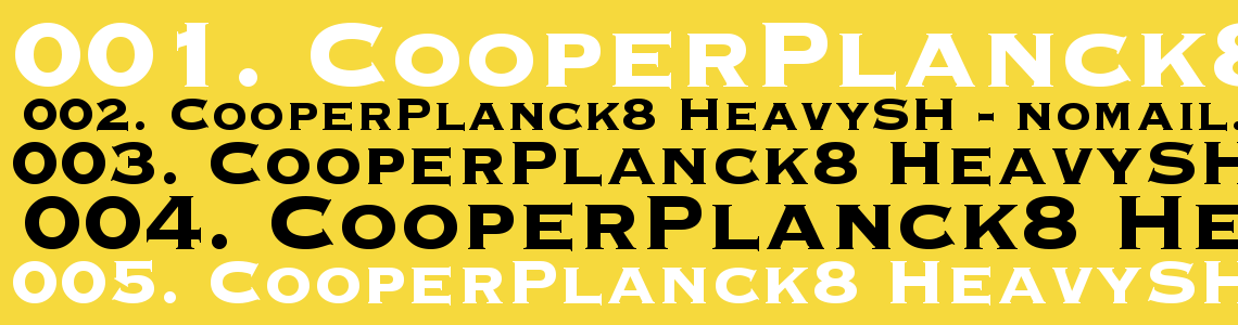 Шрифт CooperPlanck8 HeavySH