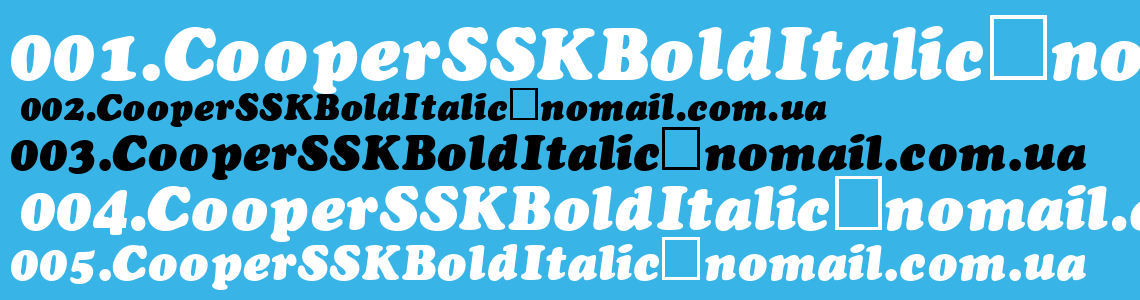 Шрифт CooperSSK Bold Italic