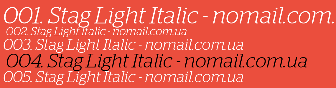 Шрифт Stag Light Italic