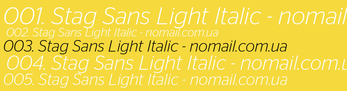 Шрифт Stag Sans Light Italic