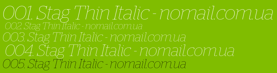 Шрифт Stag Thin Italic