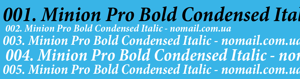 Шрифт Minion Pro Bold Condensed Italic