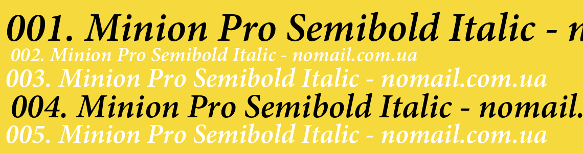 Шрифт Minion Pro Semibold Italic