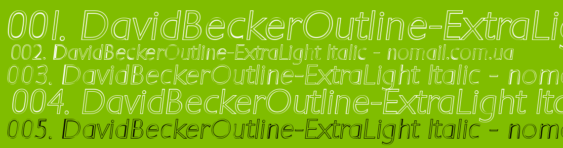 Шрифт DavidBeckerOutline-ExtraLight Italic