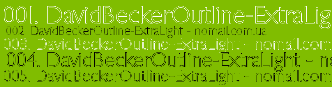 Шрифт DavidBeckerOutline-ExtraLight