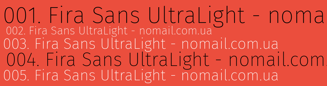 Шрифт Fira Sans UltraLight