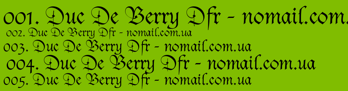 Шрифт Duc De Berry Dfr