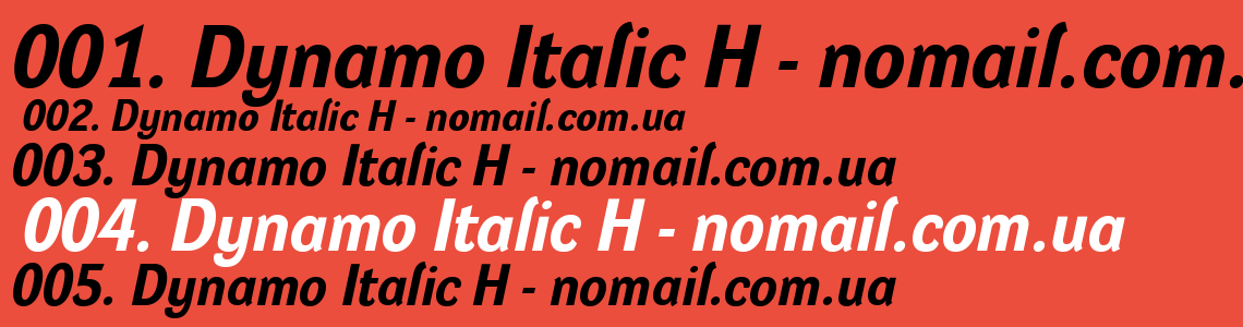 Шрифт Dynamo Italic H