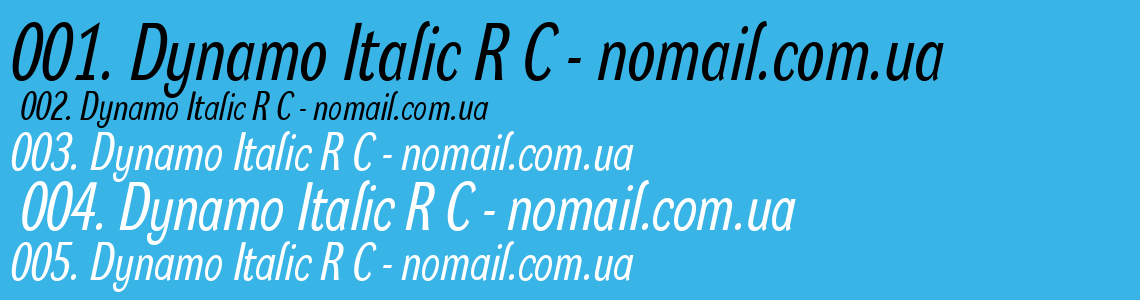 Шрифт Dynamo Italic R C