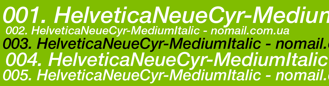 Шрифт HelveticaNeueCyr-MediumItalic