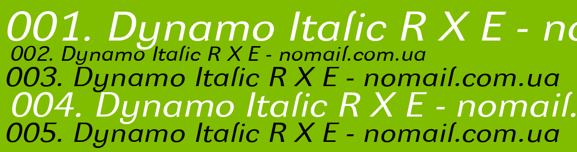 Шрифт Dynamo Italic R X E