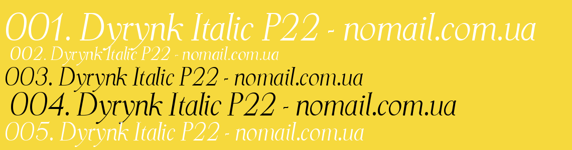 Шрифт Dyrynk Italic P22