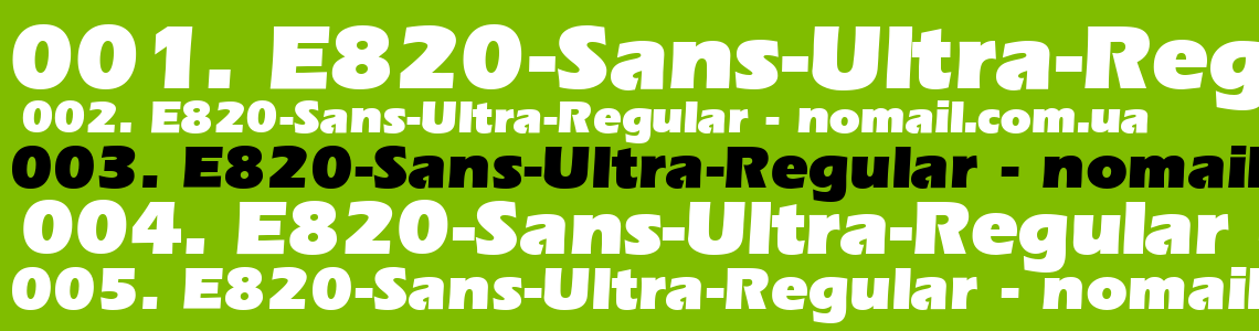 Шрифт E820-Sans-Ultra-Regular