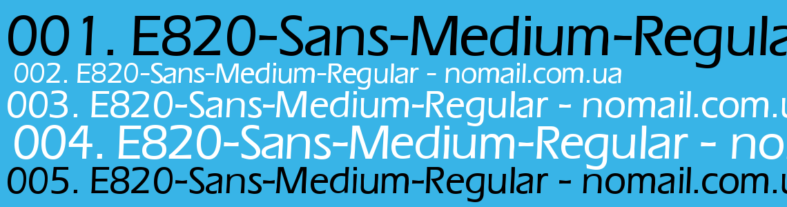 Шрифт E820-Sans-Medium-Regular