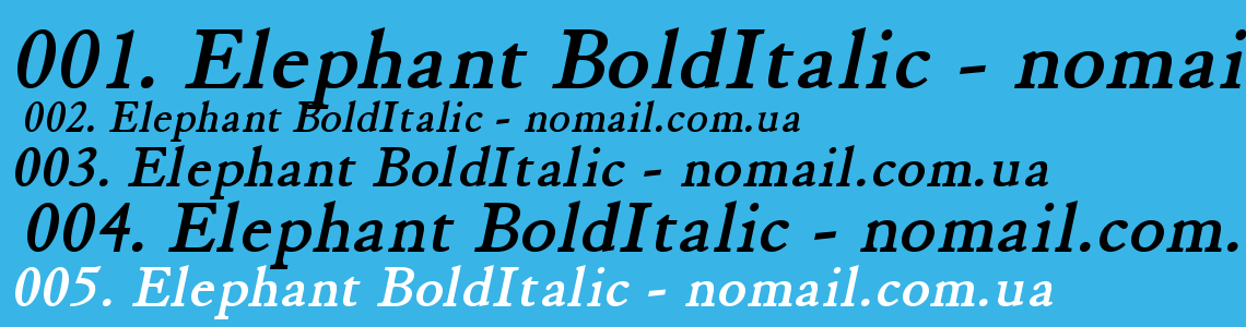Шрифт Elephant BoldItalic