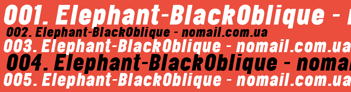Шрифт Elephant-BlackOblique