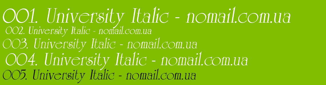 Шрифт University Italic