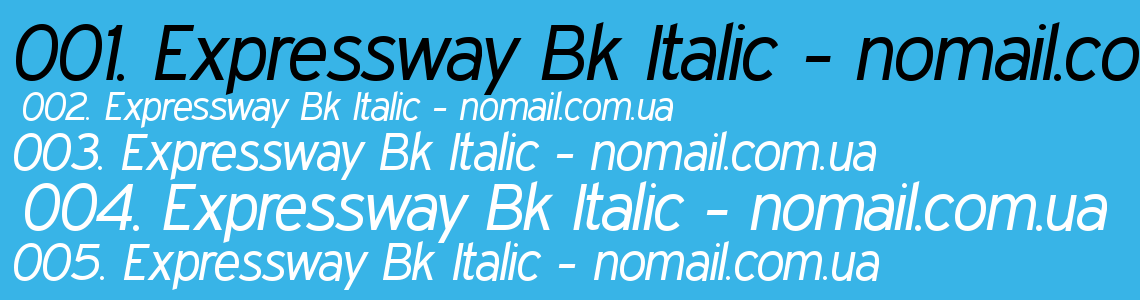 Шрифт Expressway Bk Italic