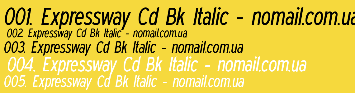 Шрифт Expressway Cd Bk Italic