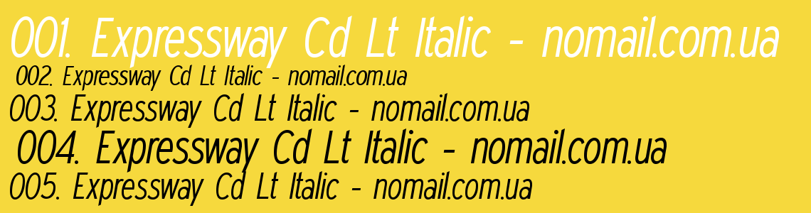 Шрифт Expressway Cd Lt Italic