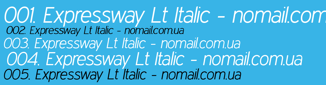 Шрифт Expressway Lt Italic