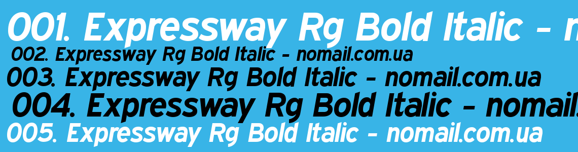 Шрифт Expressway Rg Bold Italic