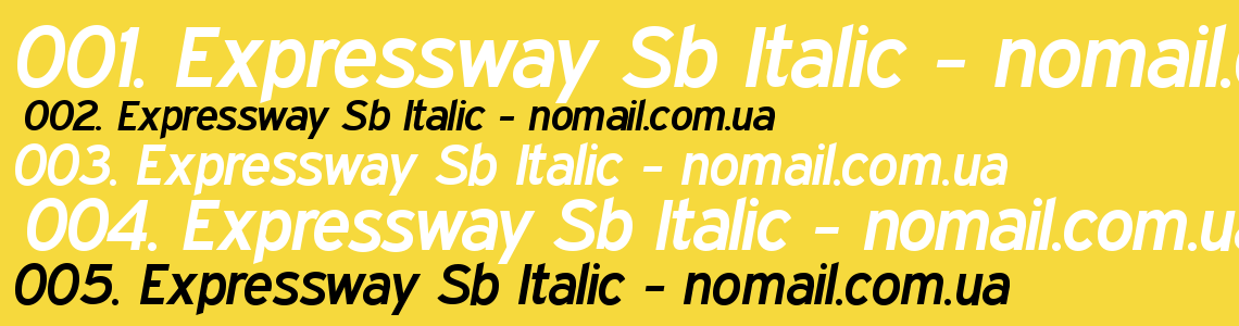 Шрифт Expressway Sb Italic