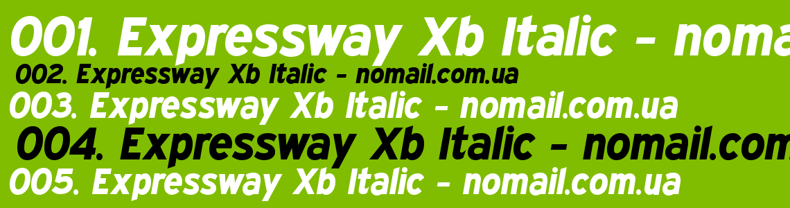 Шрифт Expressway Xb Italic