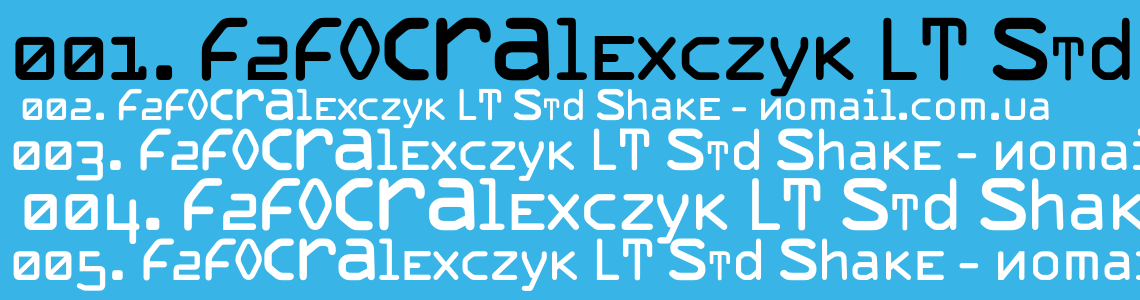 Шрифт F2FOCRAlexczyk LT Std Shake