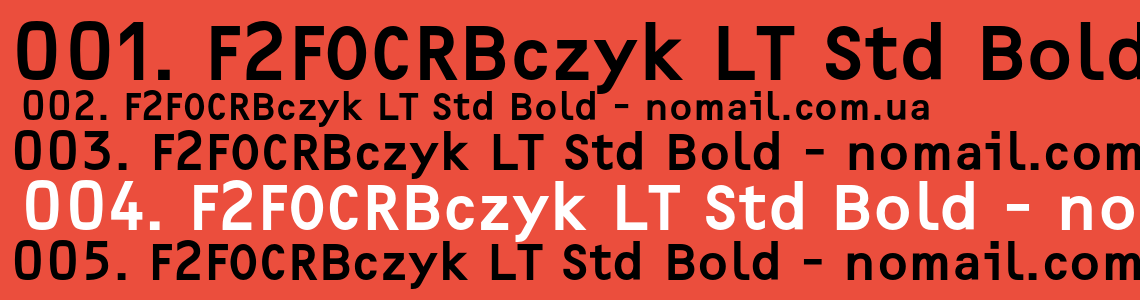 Шрифт F2FOCRBczyk LT Std Bold