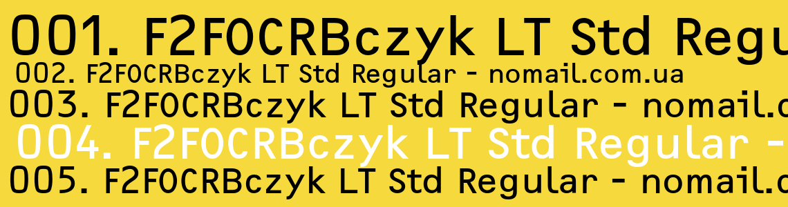 Шрифт F2FOCRBczyk LT Std Regular