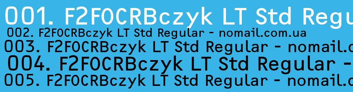 Шрифт F2FOCRBczyk LT Std Regular