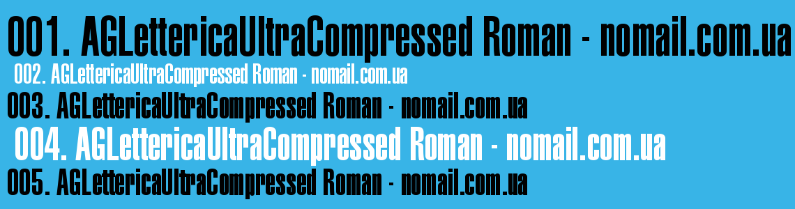 Шрифт AGLettericaUltraCompressed Roman