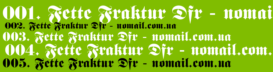 Шрифт Fette Fraktur Dfr