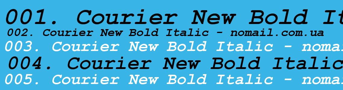 Шрифт Courier New Bold Italic