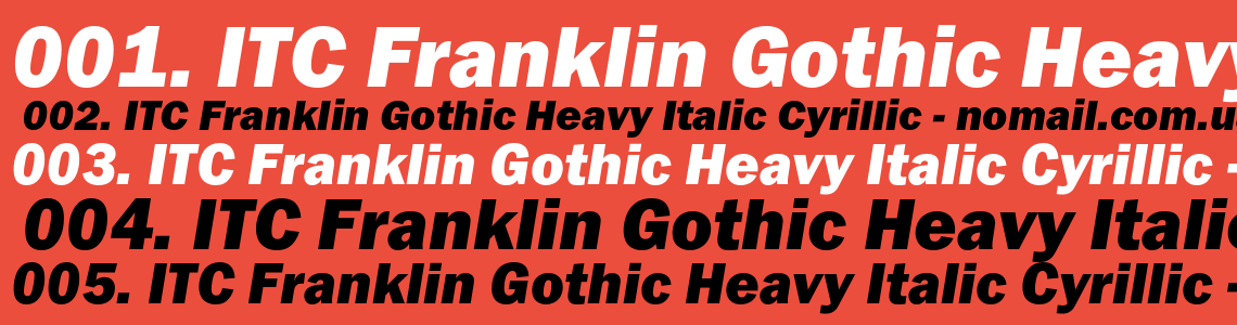 Шрифт ITC Franklin Gothic Heavy Italic Cyrillic